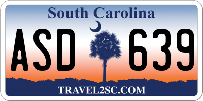 SC license plate ASD639