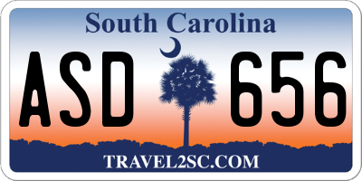 SC license plate ASD656