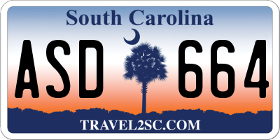 SC license plate ASD664
