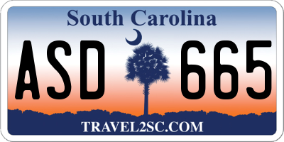 SC license plate ASD665