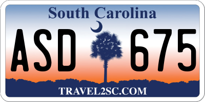SC license plate ASD675