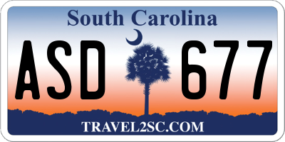 SC license plate ASD677