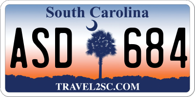 SC license plate ASD684
