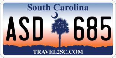 SC license plate ASD685