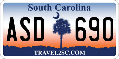 SC license plate ASD690