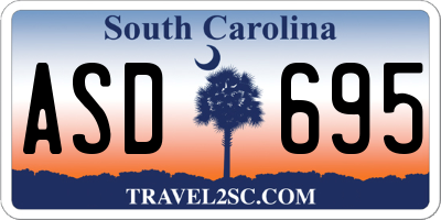SC license plate ASD695
