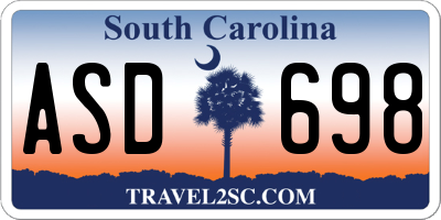 SC license plate ASD698