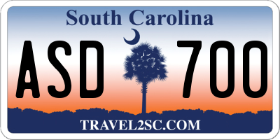 SC license plate ASD700
