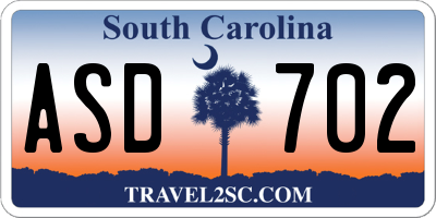 SC license plate ASD702