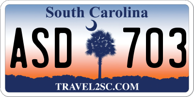 SC license plate ASD703
