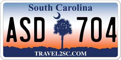 SC license plate ASD704