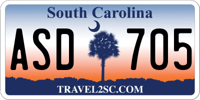 SC license plate ASD705