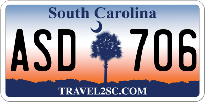 SC license plate ASD706