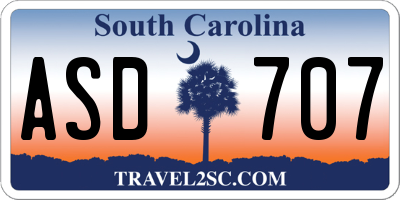 SC license plate ASD707