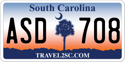 SC license plate ASD708