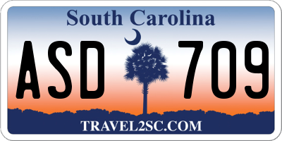 SC license plate ASD709