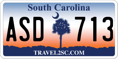 SC license plate ASD713