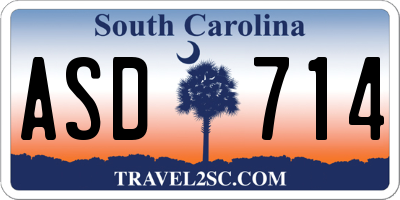 SC license plate ASD714