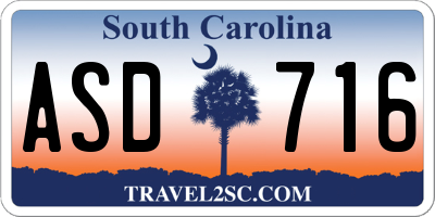 SC license plate ASD716