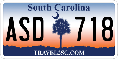 SC license plate ASD718