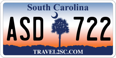 SC license plate ASD722