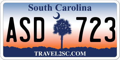SC license plate ASD723