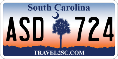 SC license plate ASD724
