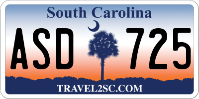 SC license plate ASD725