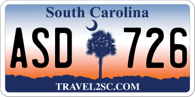SC license plate ASD726