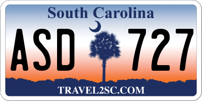 SC license plate ASD727