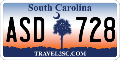 SC license plate ASD728