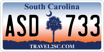SC license plate ASD733