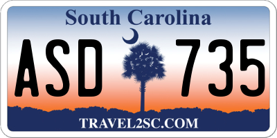 SC license plate ASD735