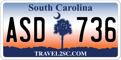 SC license plate ASD736