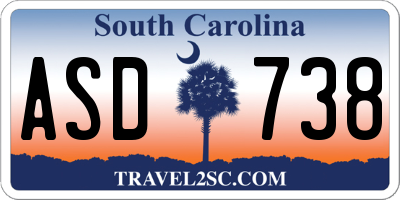 SC license plate ASD738
