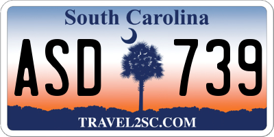 SC license plate ASD739