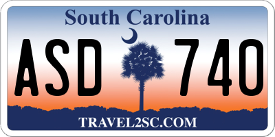 SC license plate ASD740