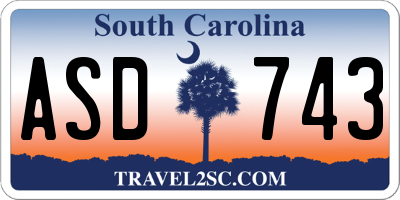 SC license plate ASD743