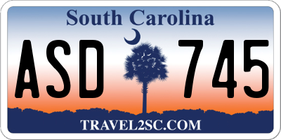 SC license plate ASD745