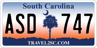 SC license plate ASD747