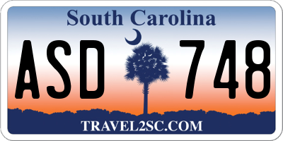 SC license plate ASD748