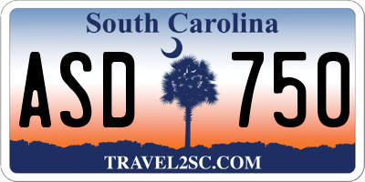 SC license plate ASD750