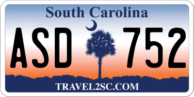 SC license plate ASD752