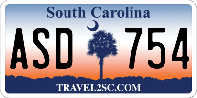 SC license plate ASD754