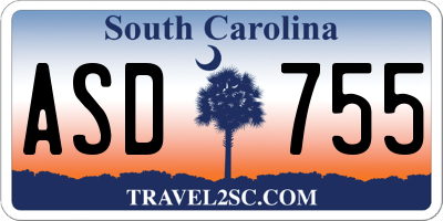 SC license plate ASD755