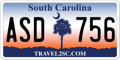 SC license plate ASD756