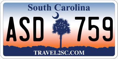 SC license plate ASD759
