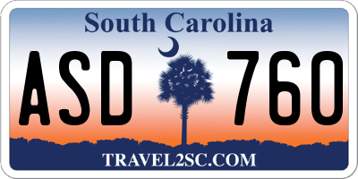 SC license plate ASD760