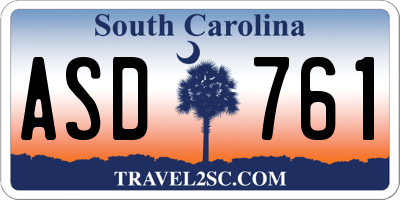 SC license plate ASD761