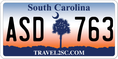 SC license plate ASD763